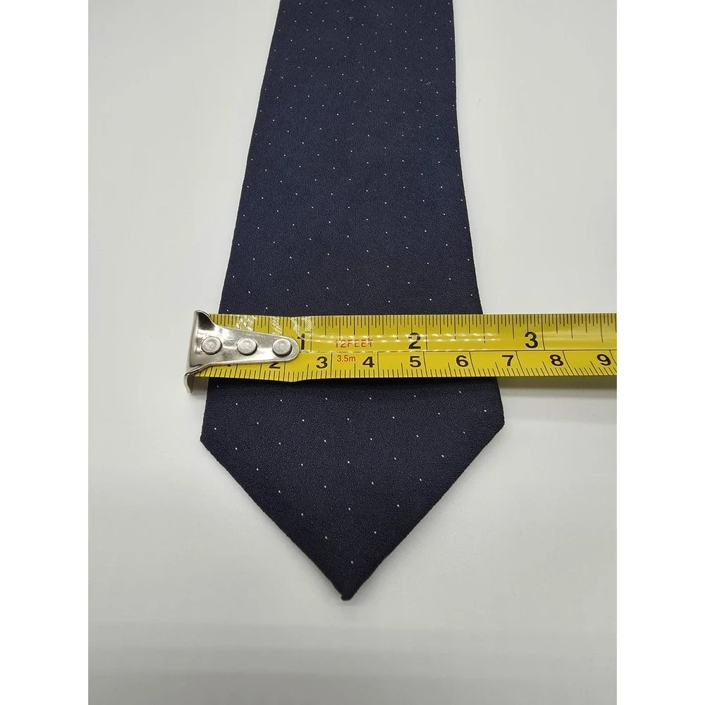 Calvin Klein Navy Blue White Slim Tie Classic Polka Dot Necktie 58